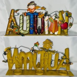 Autumn Pumpkin Candle Holder Metal